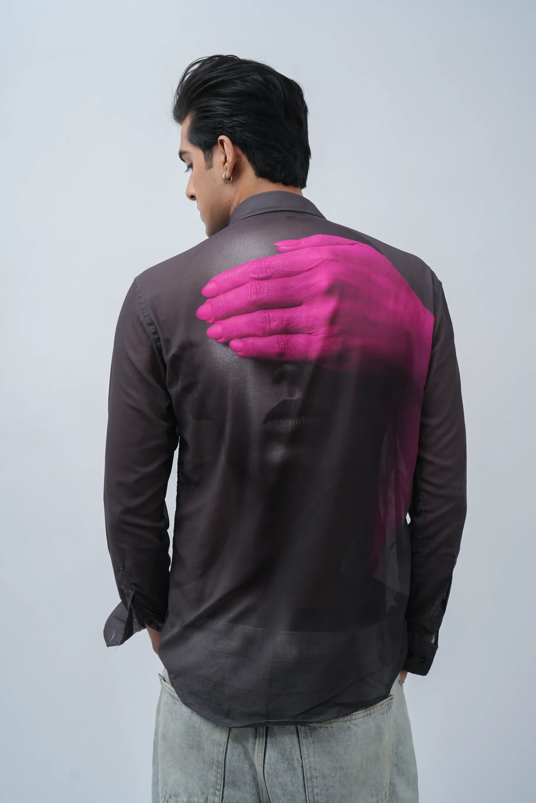 Casual Black Printed Shirt from Woora Collection