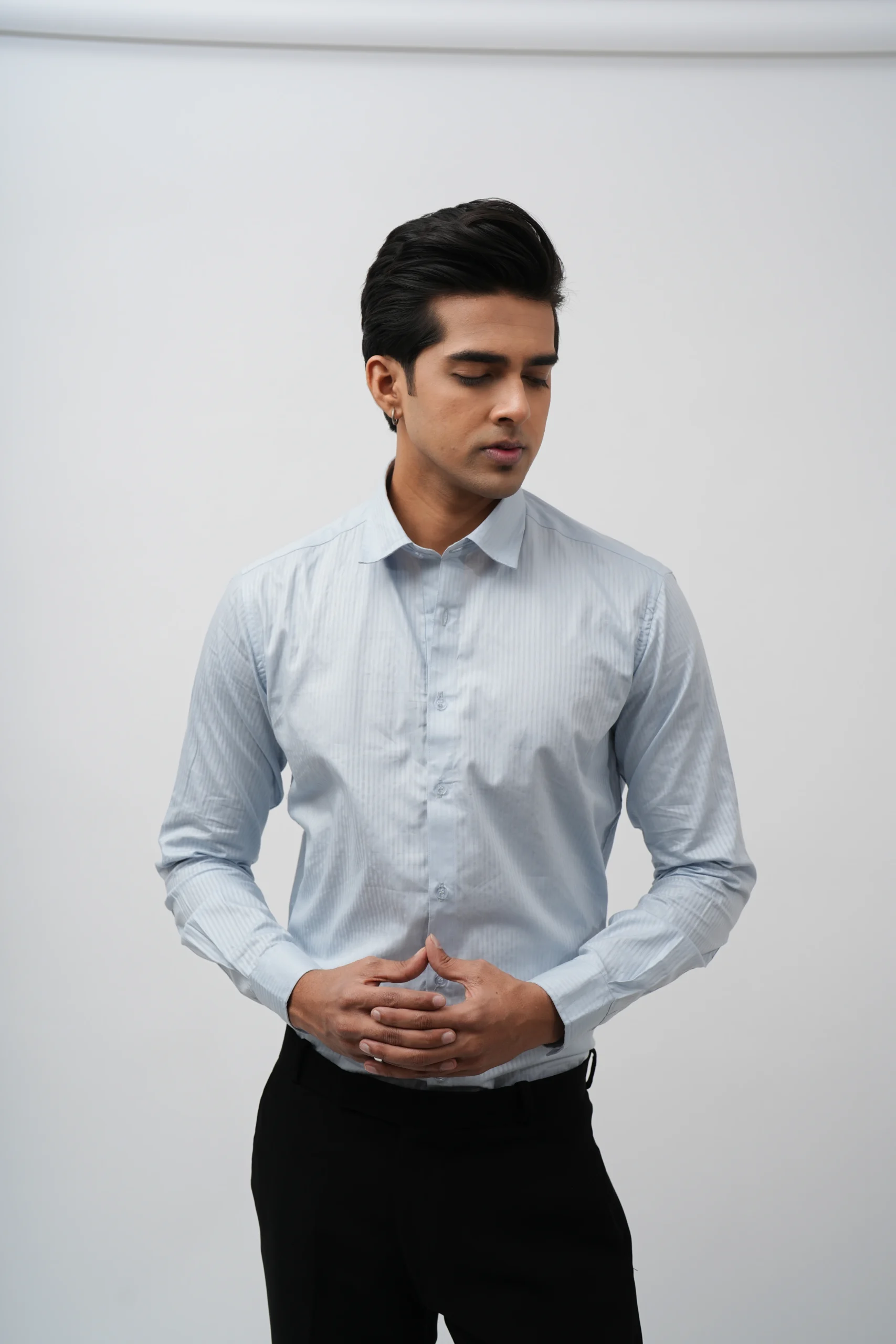 Classic Textured Stripe Formal Shirt