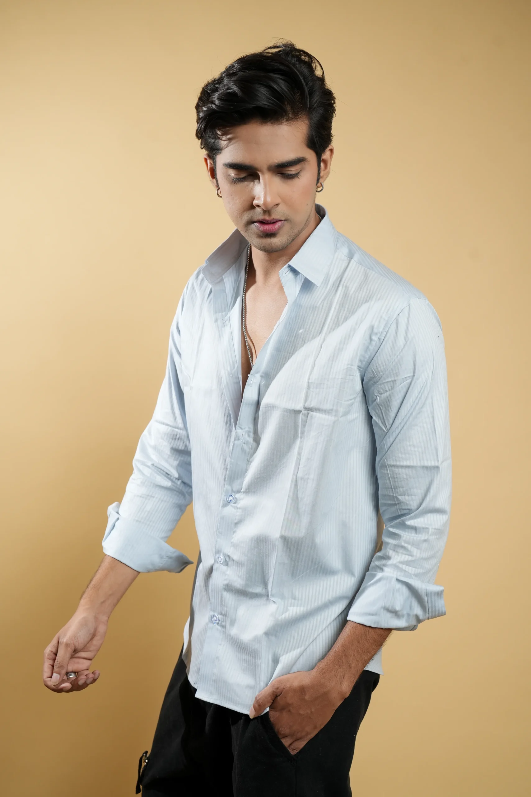 Classic Textured Stripe Formal Shirt