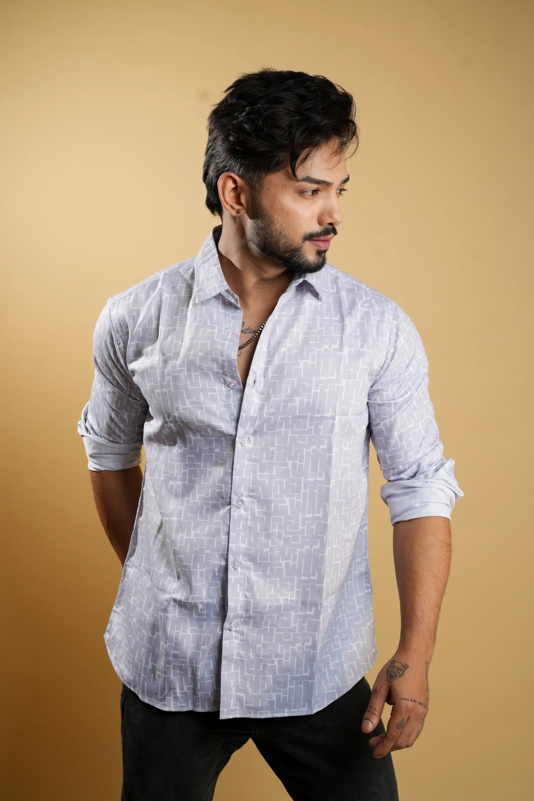 Geometric Luxe Printed Casual Shirt