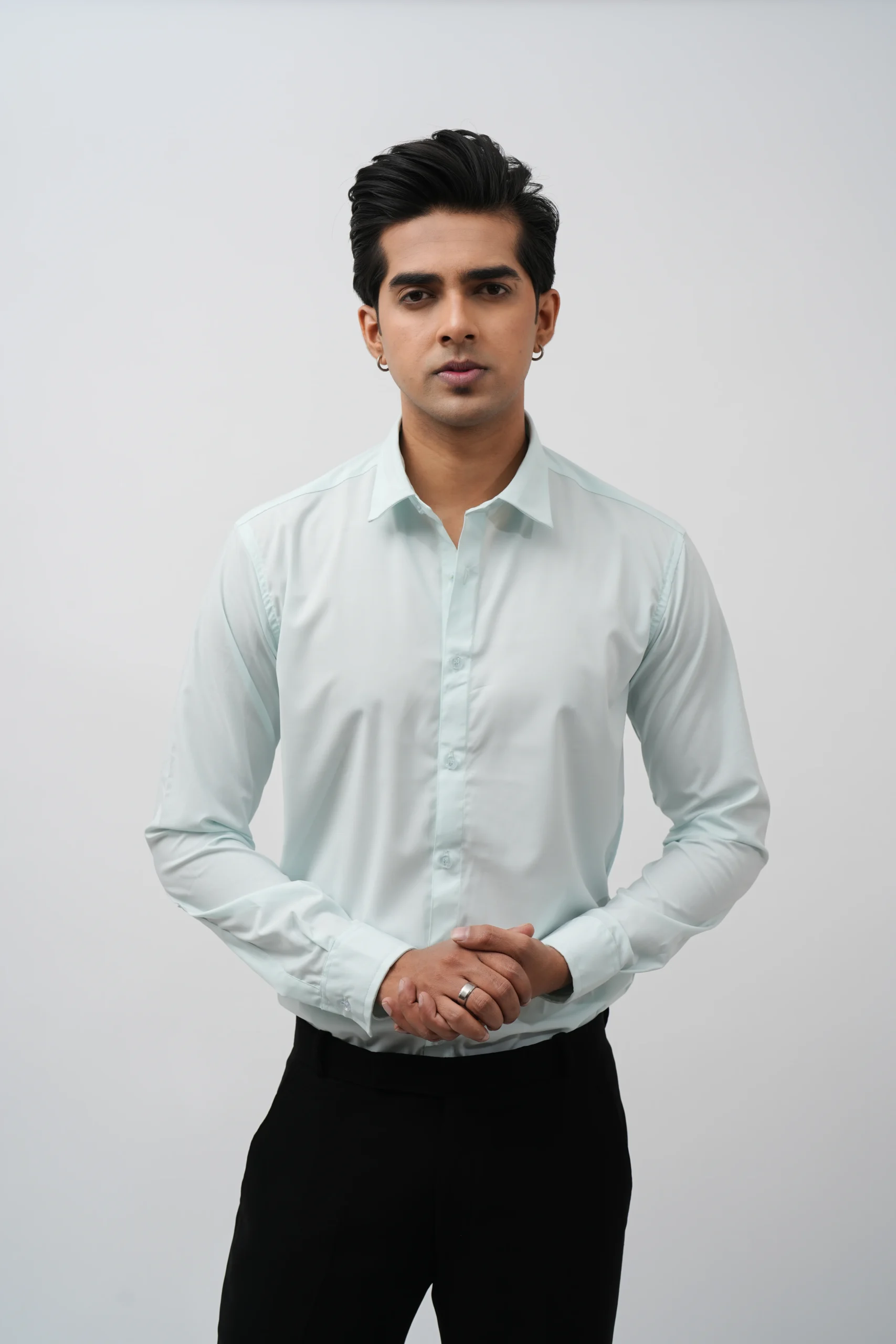 Solid Mint Green Casual Shirt