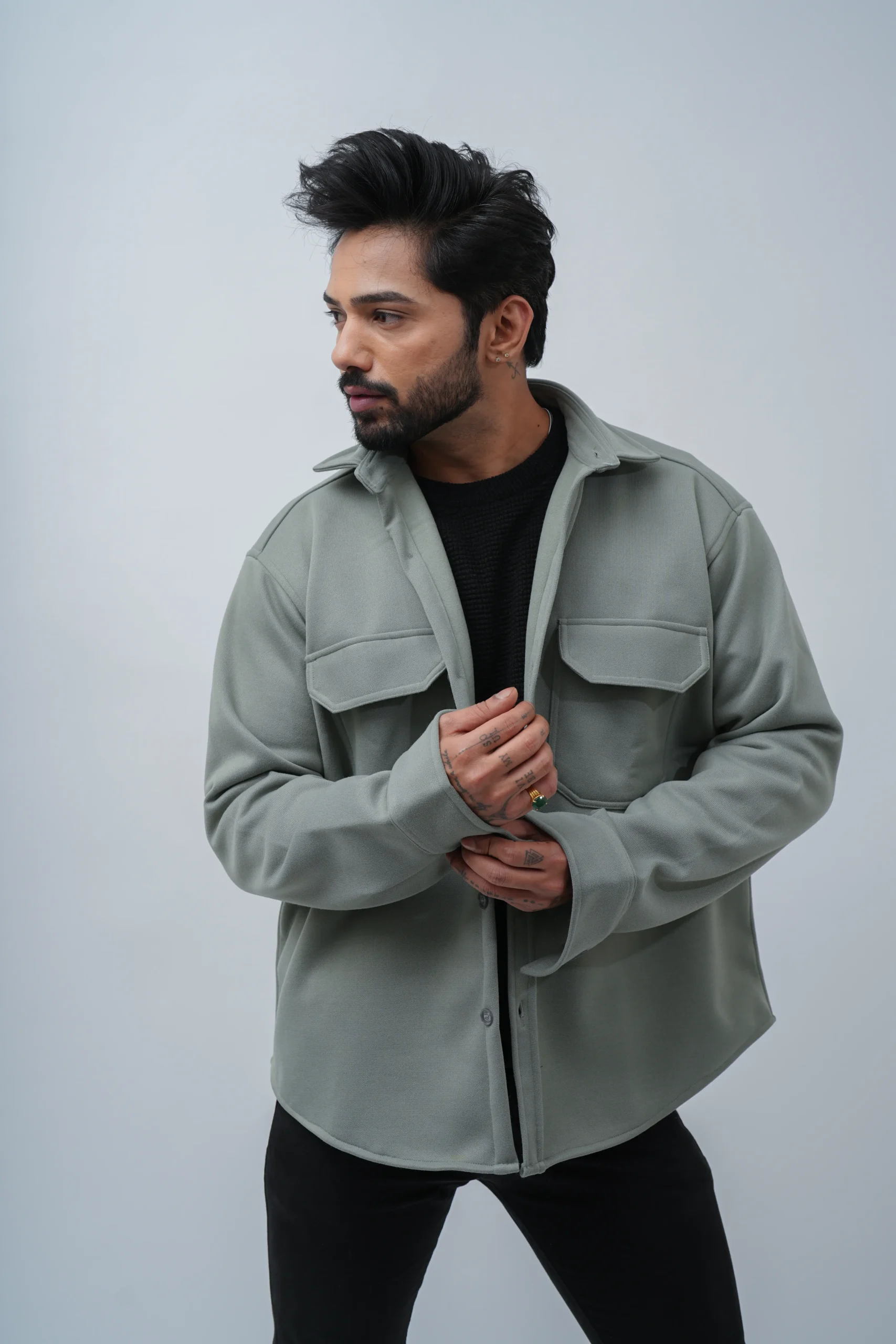 Knitted Solid Utility Shacket