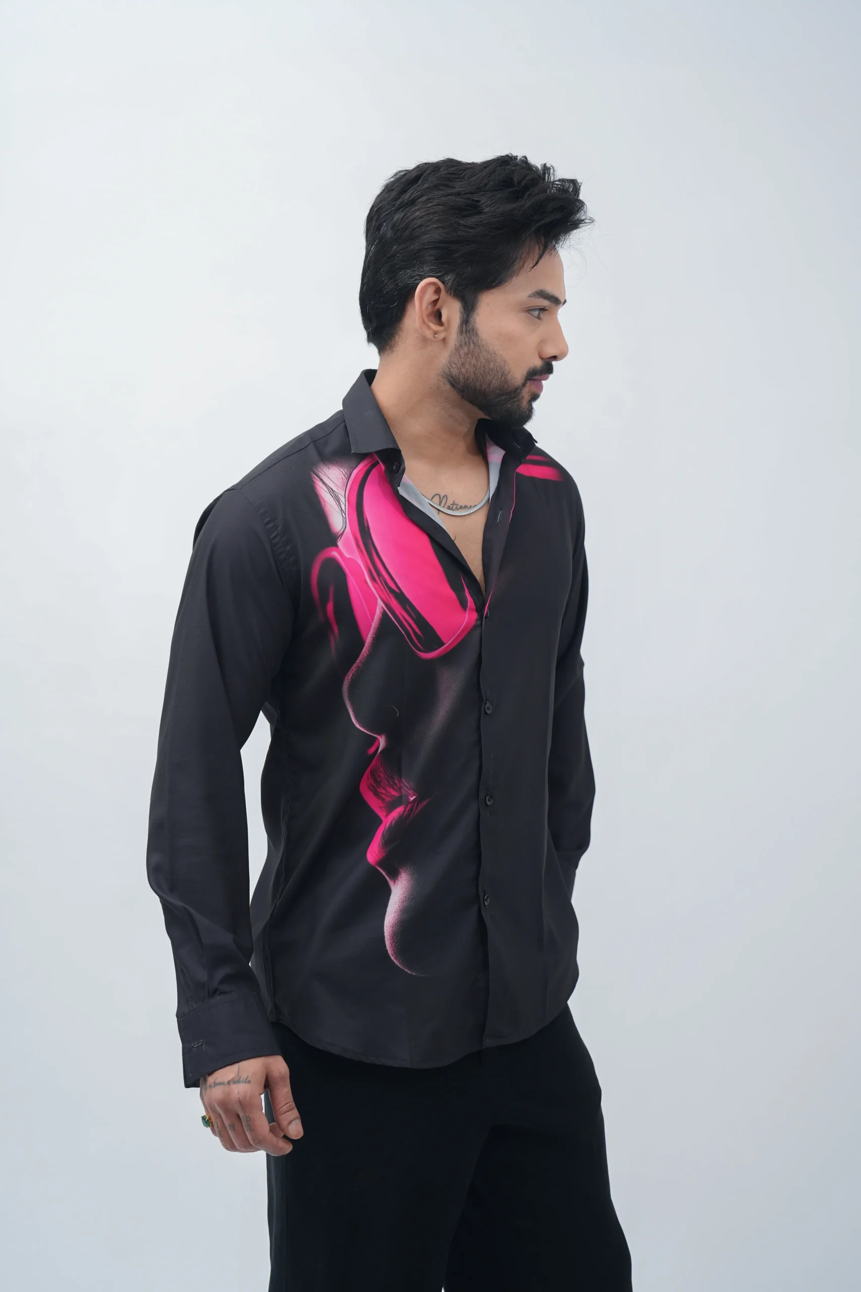 Neon Profile Graphic Statement Shirt