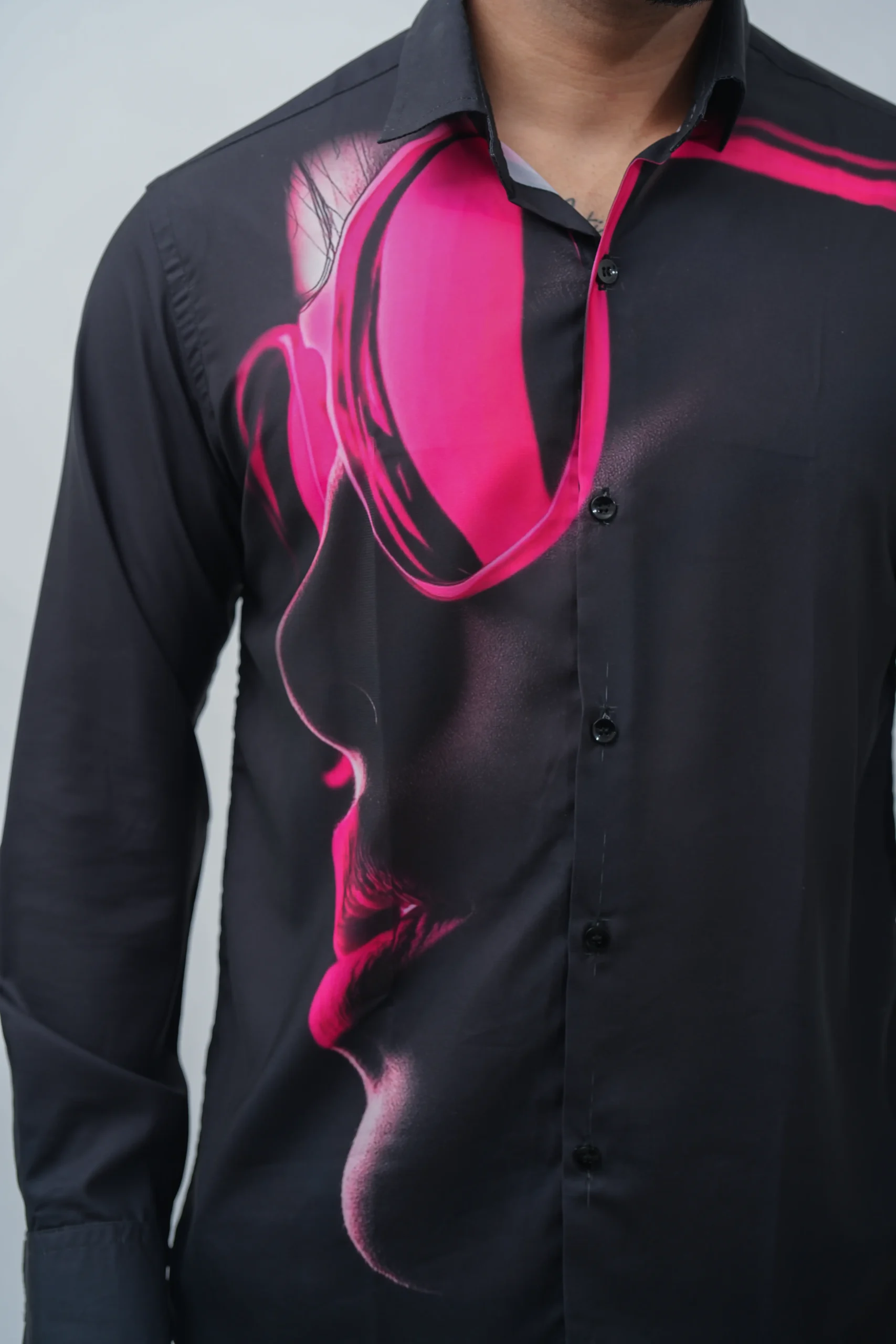Neon Profile Graphic Statement Shirt - Image 3