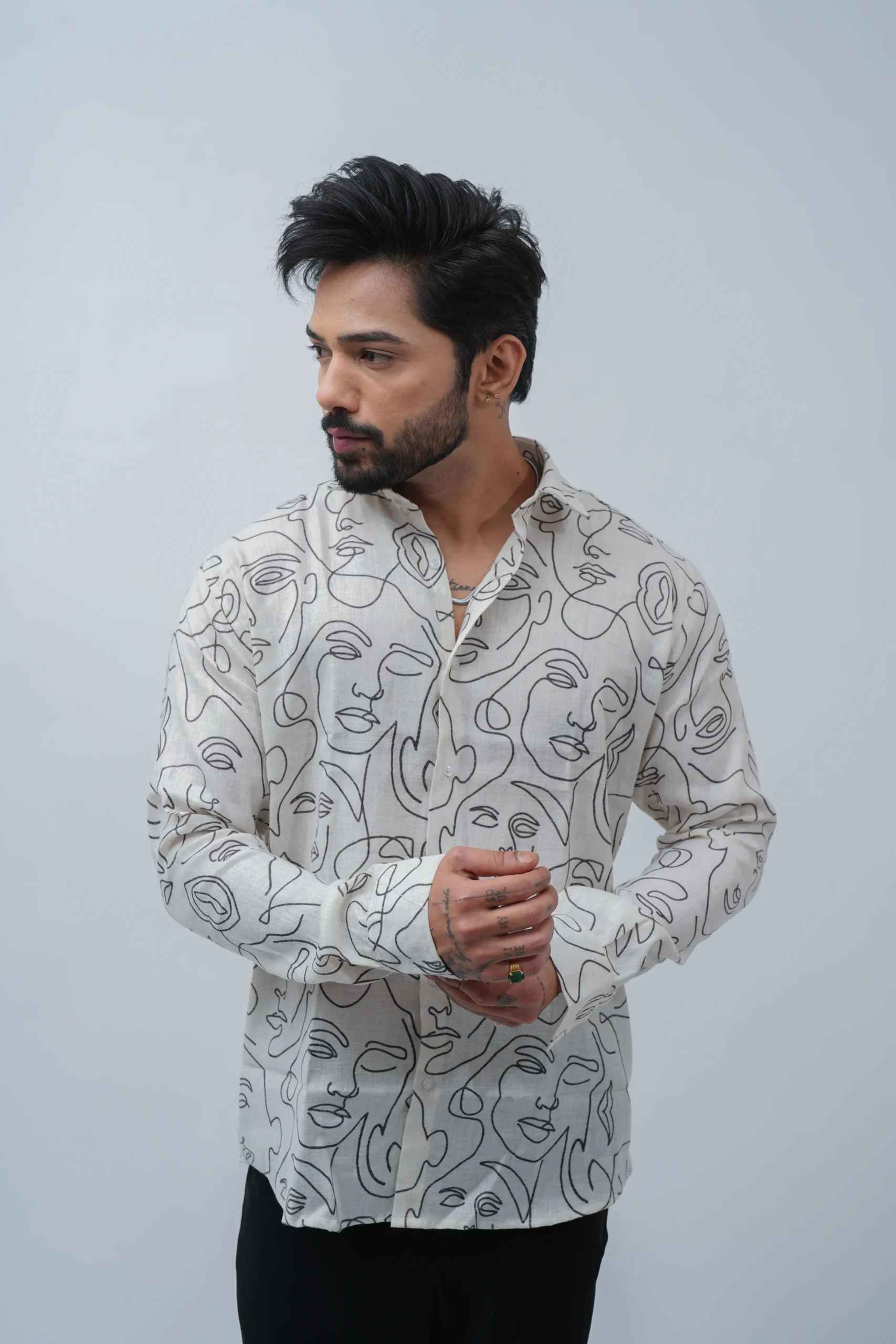 Abstract Line Art Printed Shirt